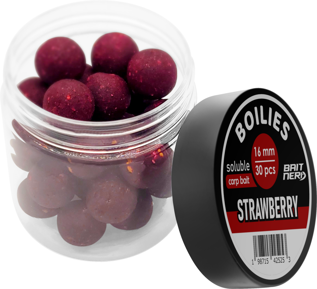Jar With 16mm Strawberry Boilie Lid On The Side 1024x933